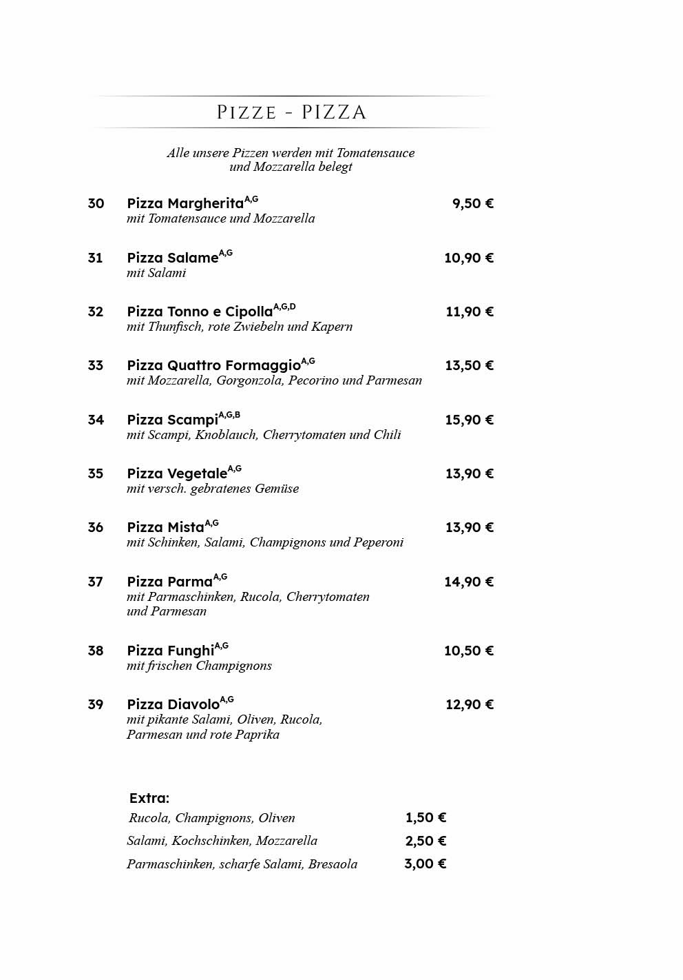 Bellissima Ristorante Berlin - Friedrichshain Speisekarte 4